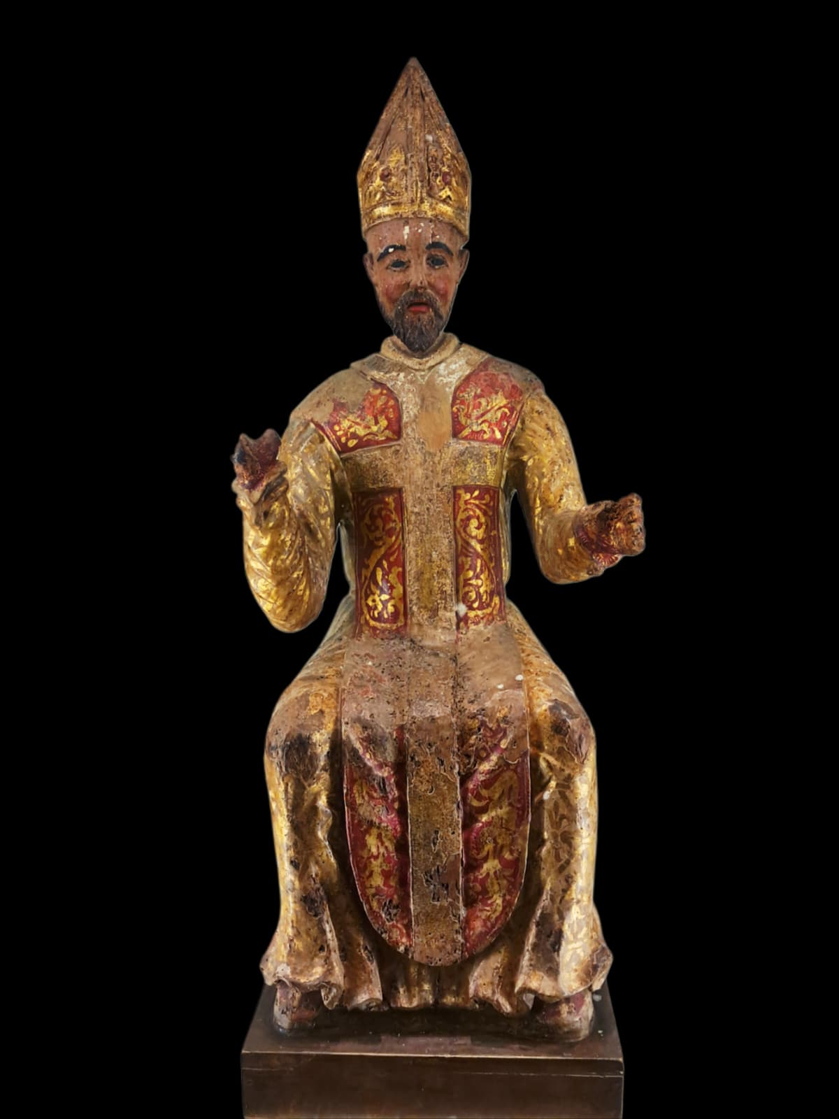 Statua lignea seduta di San Basso